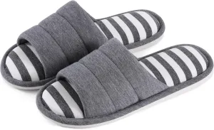 shevalues Open Toe House Slippers for Women Men Soft Cotton Indoor Shoes Memory Foam Slip On bedroom Slippers