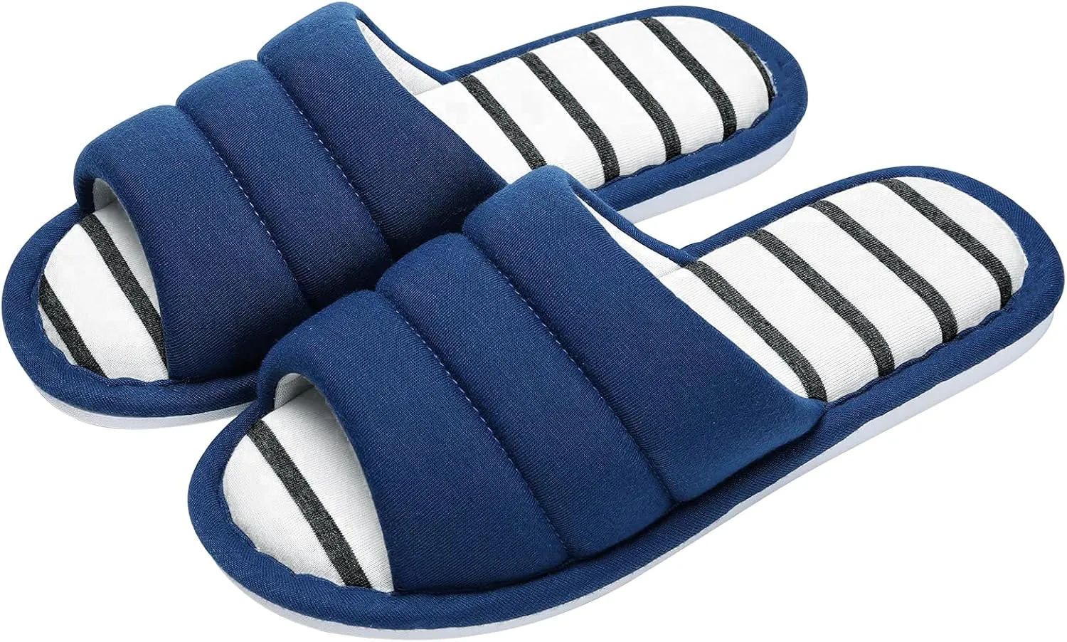 shevalues Open Toe House Slippers for Women Men Soft Cotton Indoor Shoes Memory Foam Slip On bedroom Slippers