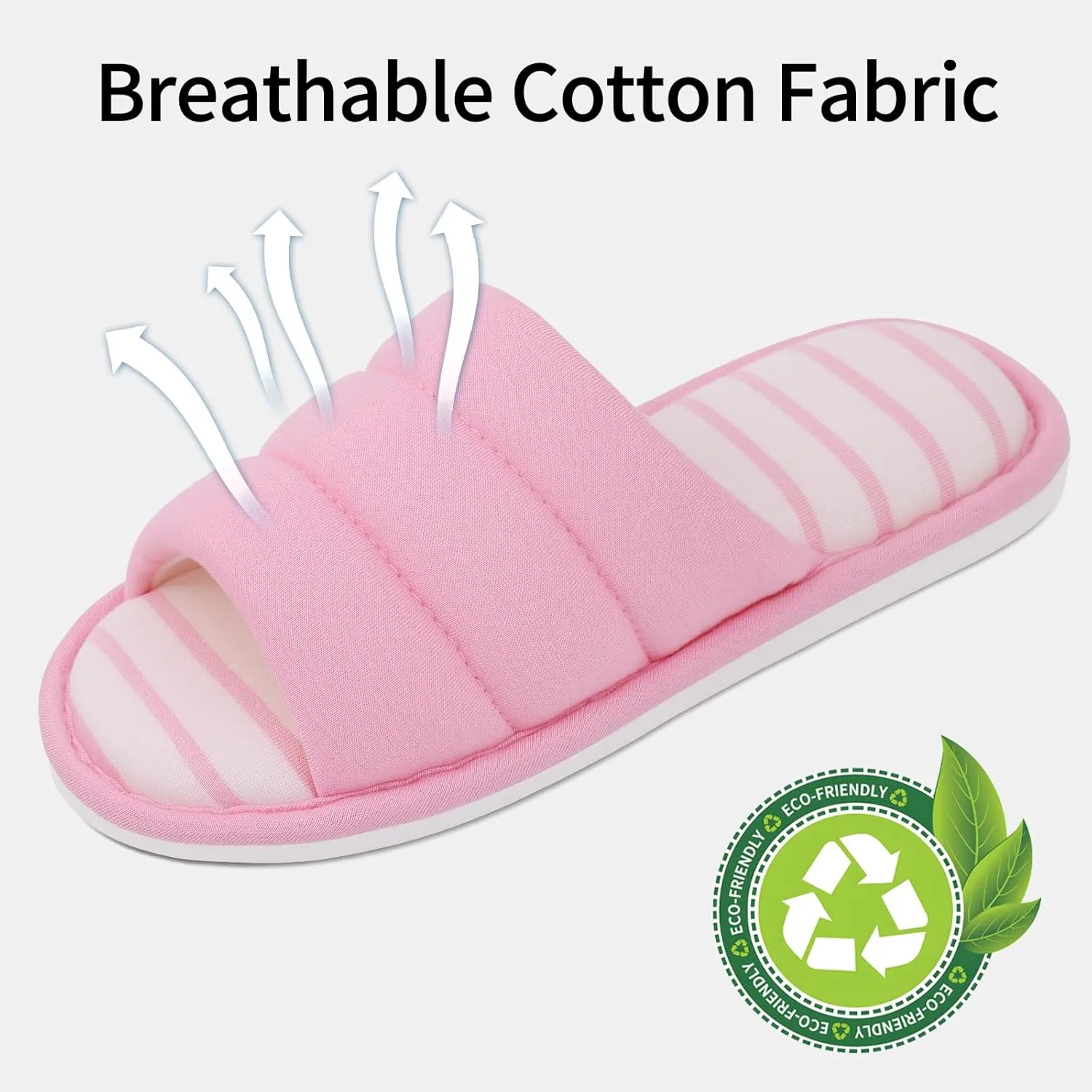 shevalues Open Toe House Slippers for Women Men Soft Cotton Indoor Shoes Memory Foam Slip On bedroom Slippers