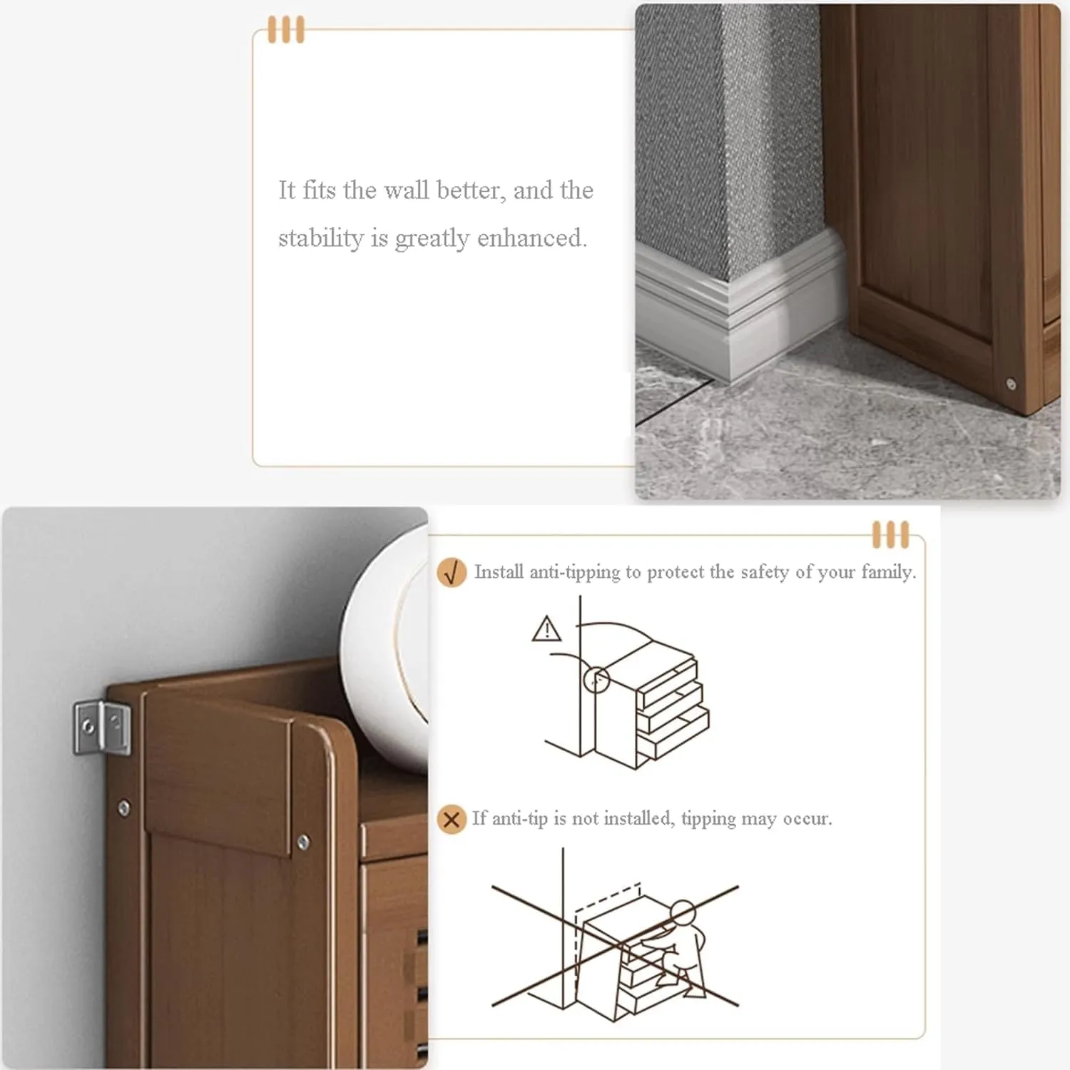 Shoe Storage Cabinet Slim Shoe Cabinet,Freestanding Shoe Rack,Storage Cabinet for Sneakers/Sandals/Slippers,Space-Saving Wooden Shoe Shelf Shoe Organizer,2,Layer