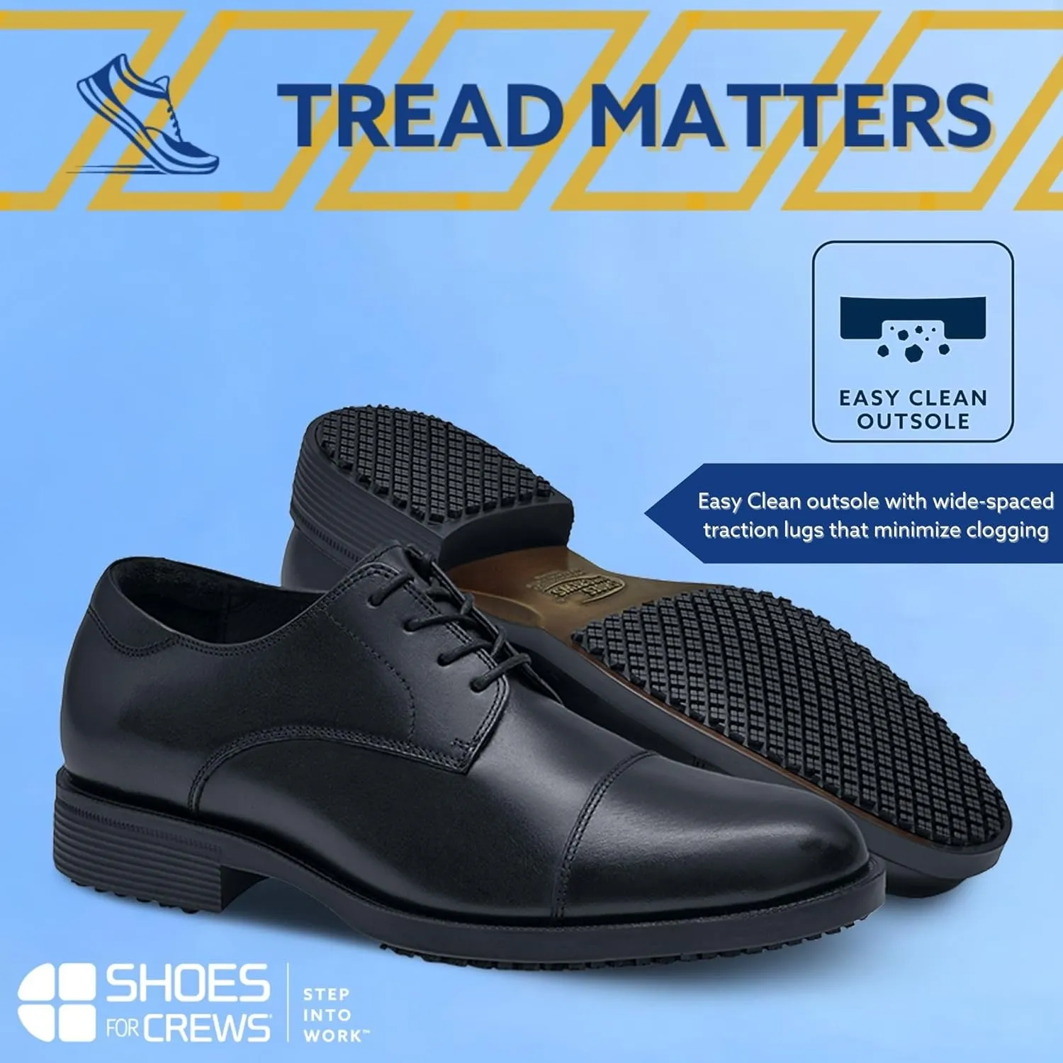 Shoes for Crews Dress Shoes for Men, Men’s Oxfords, Zapatos De Vestir para Hombre, Slip Resistant, Brown or Black
