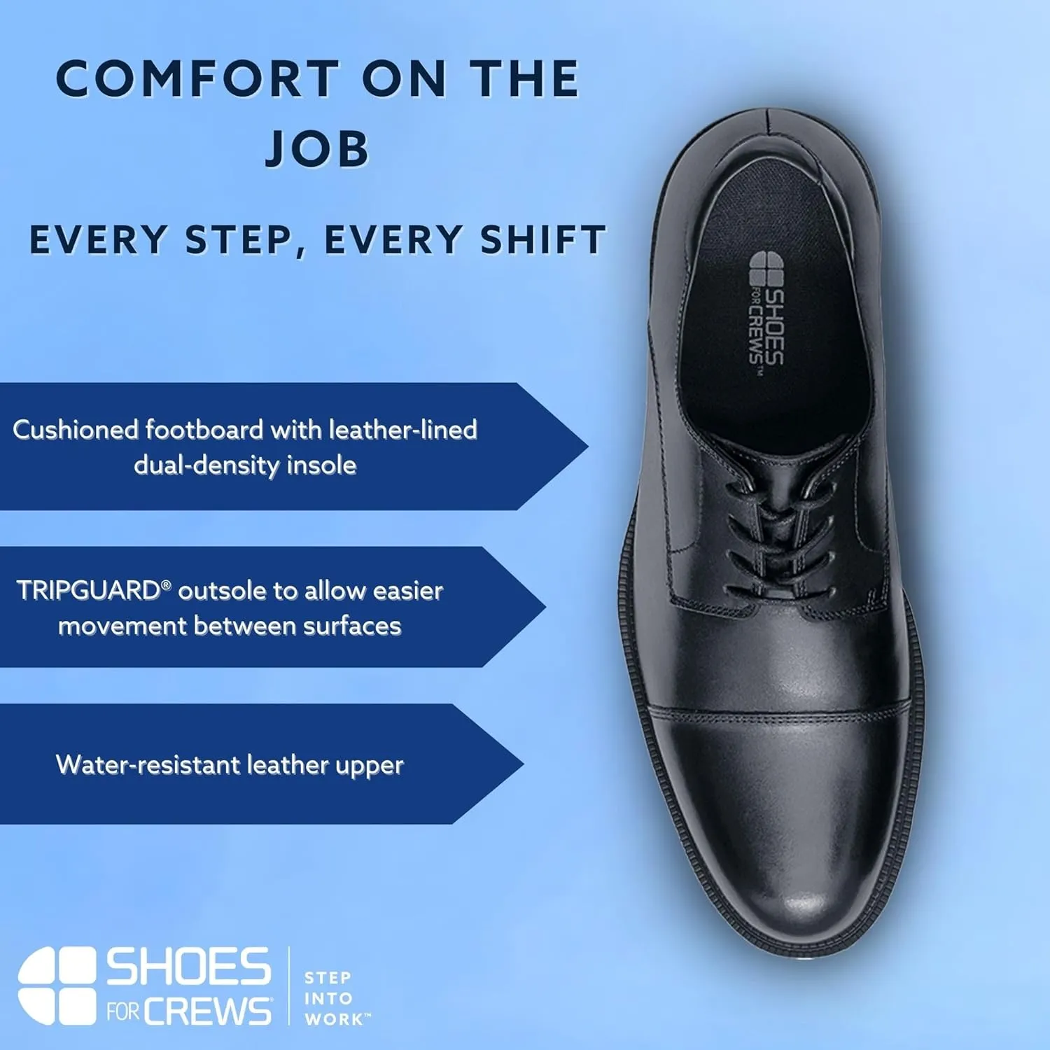 Shoes for Crews Dress Shoes for Men, Men’s Oxfords, Zapatos De Vestir para Hombre, Slip Resistant, Brown or Black