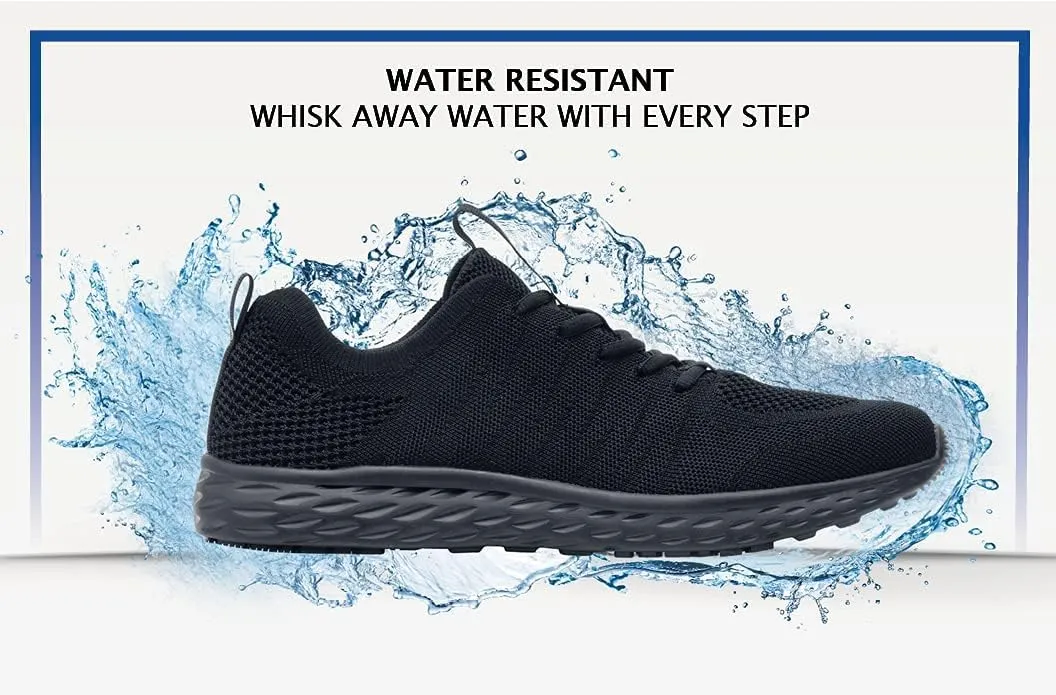Shoes for Crews Non Slip Work Shoes for Men, Slip Resistant Food Service Sneakers, Safety Shoes for Men, Everlight Black