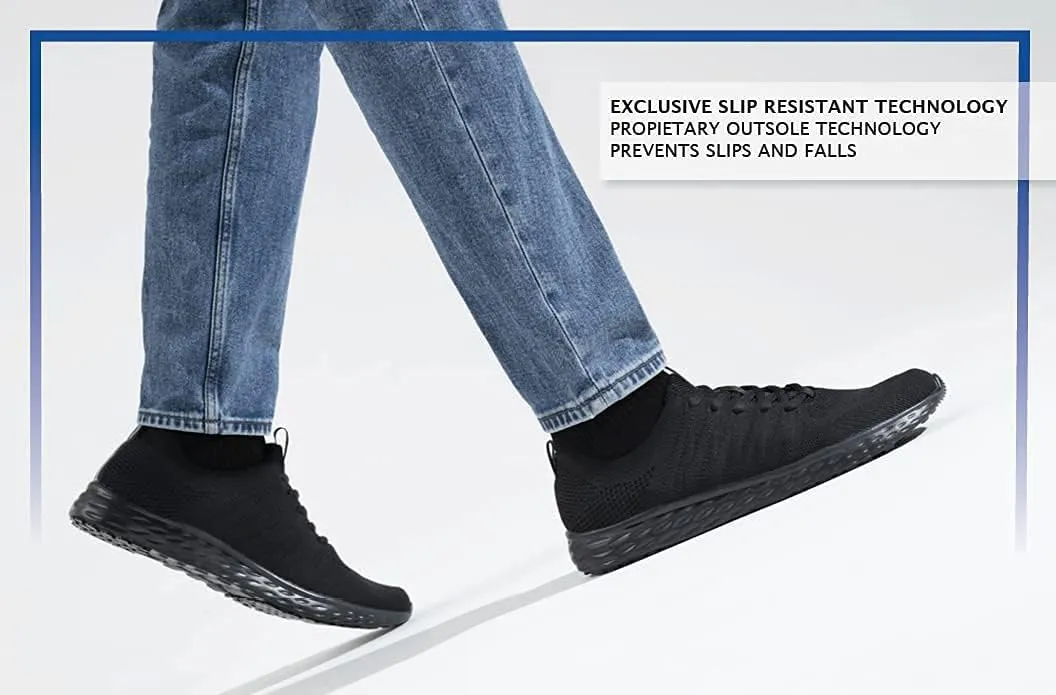 Shoes for Crews Non Slip Work Shoes for Men, Slip Resistant Food Service Sneakers, Safety Shoes for Men, Everlight Black