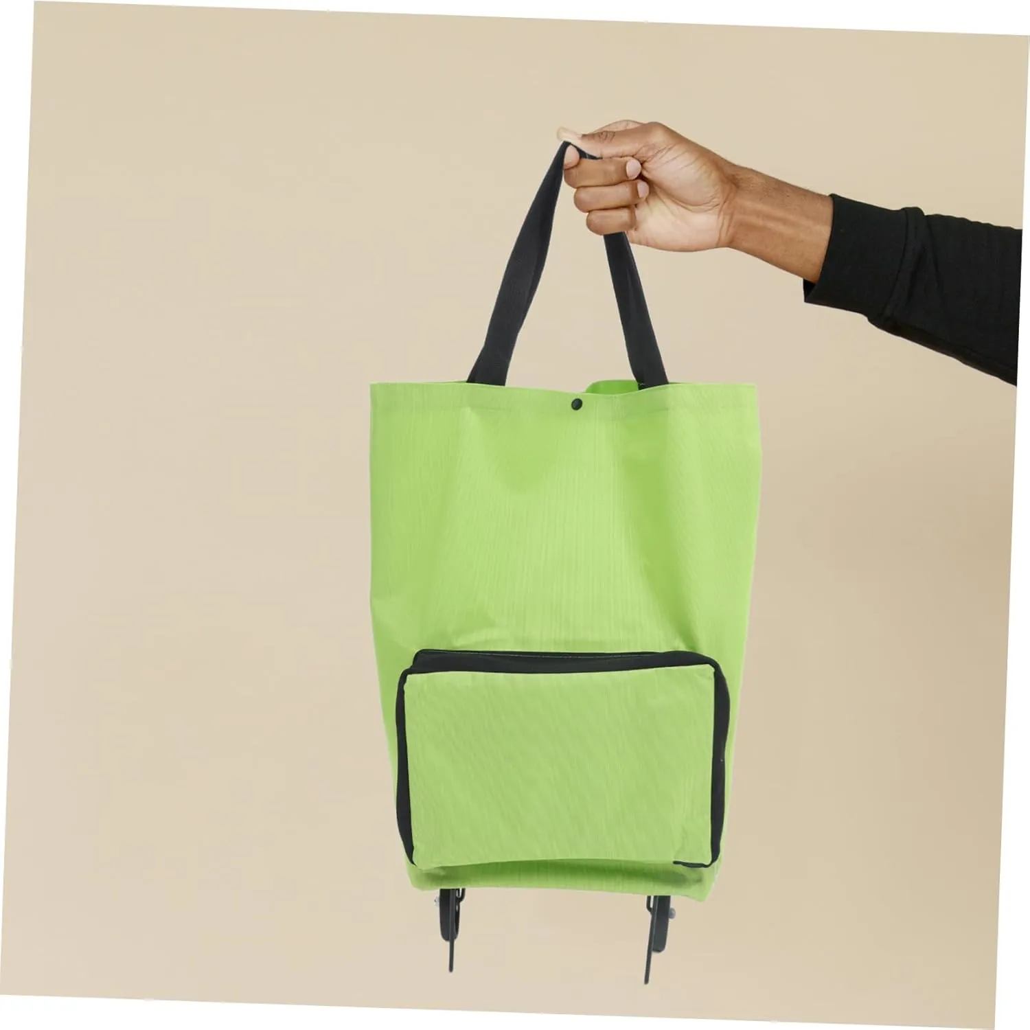 Shopping Trolley Wagons Carts Foldable Tote Bag Shopping Bags Portable Grocery Bag on Wheels Shopping Bag on Wheels Shopping Bag with Wheels Beach Wheels Light Green Oxford Cloth