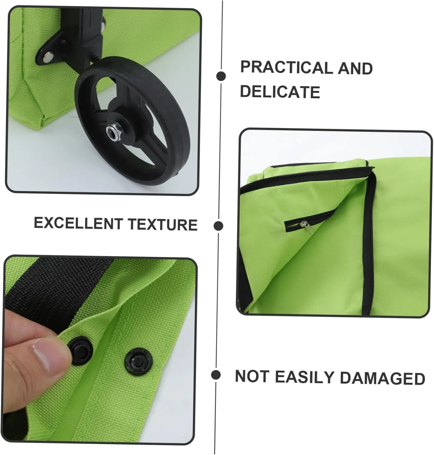 Shopping Trolley Wagons Carts Foldable Tote Bag Shopping Bags Portable Grocery Bag on Wheels Shopping Bag on Wheels Shopping Bag with Wheels Beach Wheels Light Green Oxford Cloth