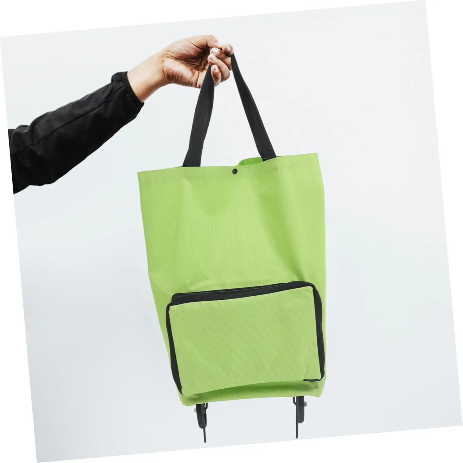 Shopping Trolley Wagons Carts Foldable Tote Bag Shopping Bags Portable Grocery Bag on Wheels Shopping Bag on Wheels Shopping Bag with Wheels Beach Wheels Light Green Oxford Cloth