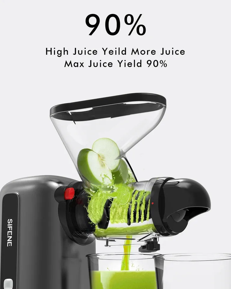 SiFENE Compact Cold Press Juicer, Single-Serve Slow Masticating Juicer for Small Families, Easy to Clean, Anti-Clog, Quiet Motor
