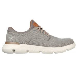 Skechers Mens Garza Romano Taupe Canvas Slip On Shoes