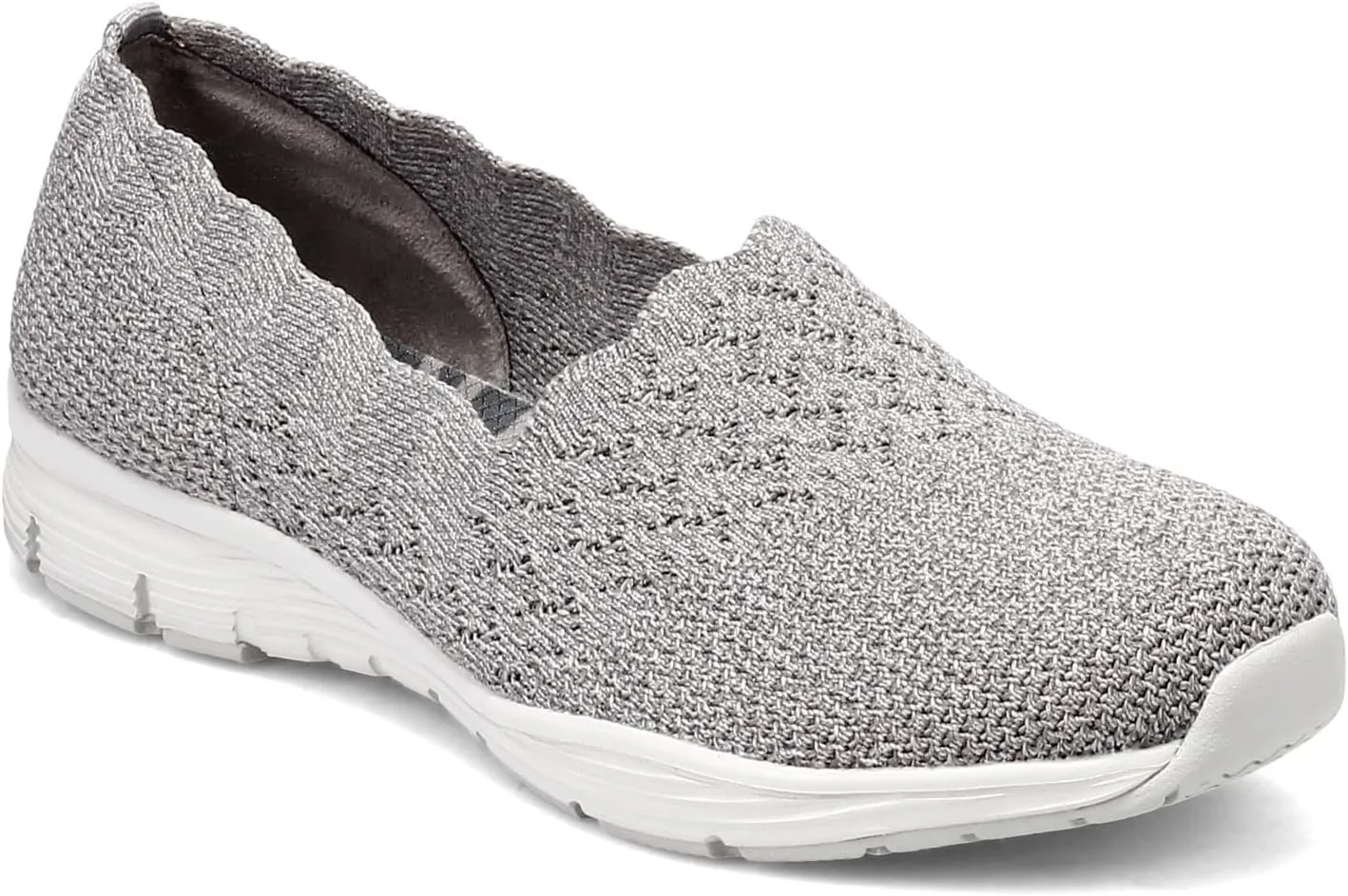 Skechers Women's Seager - Stat - Scalloped Collar, Engineered Skech-Knit Slip-on - Classic Fit
