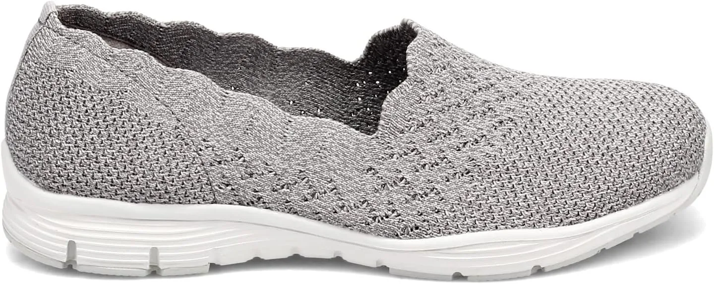 Skechers Women's Seager - Stat - Scalloped Collar, Engineered Skech-Knit Slip-on - Classic Fit