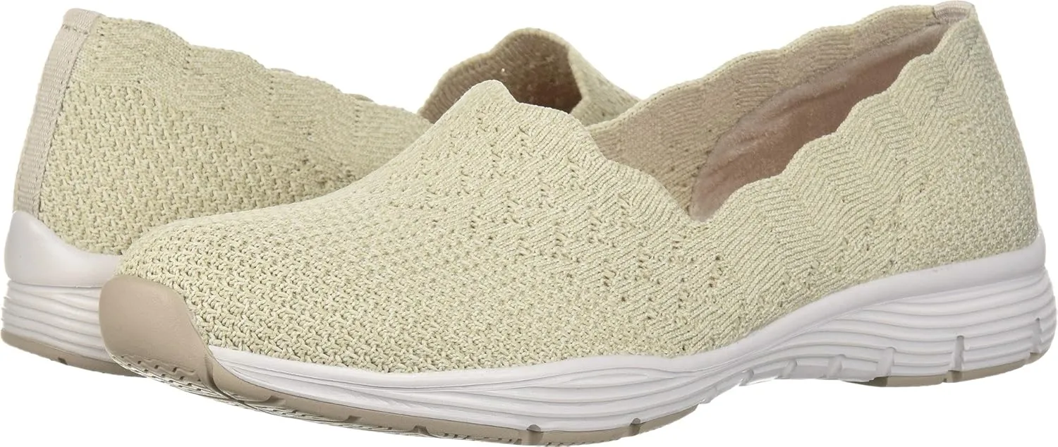 Skechers Women's Seager - Stat - Scalloped Collar, Engineered Skech-Knit Slip-on - Classic Fit