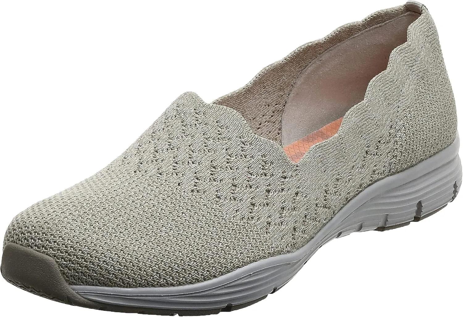 Skechers Women's Seager - Stat - Scalloped Collar, Engineered Skech-Knit Slip-on - Classic Fit