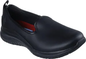 Skechers - Womens Work Slip-Resistant: Virtue - Kasko Slip On Shoes, Color Black, Size: 7.5 M US