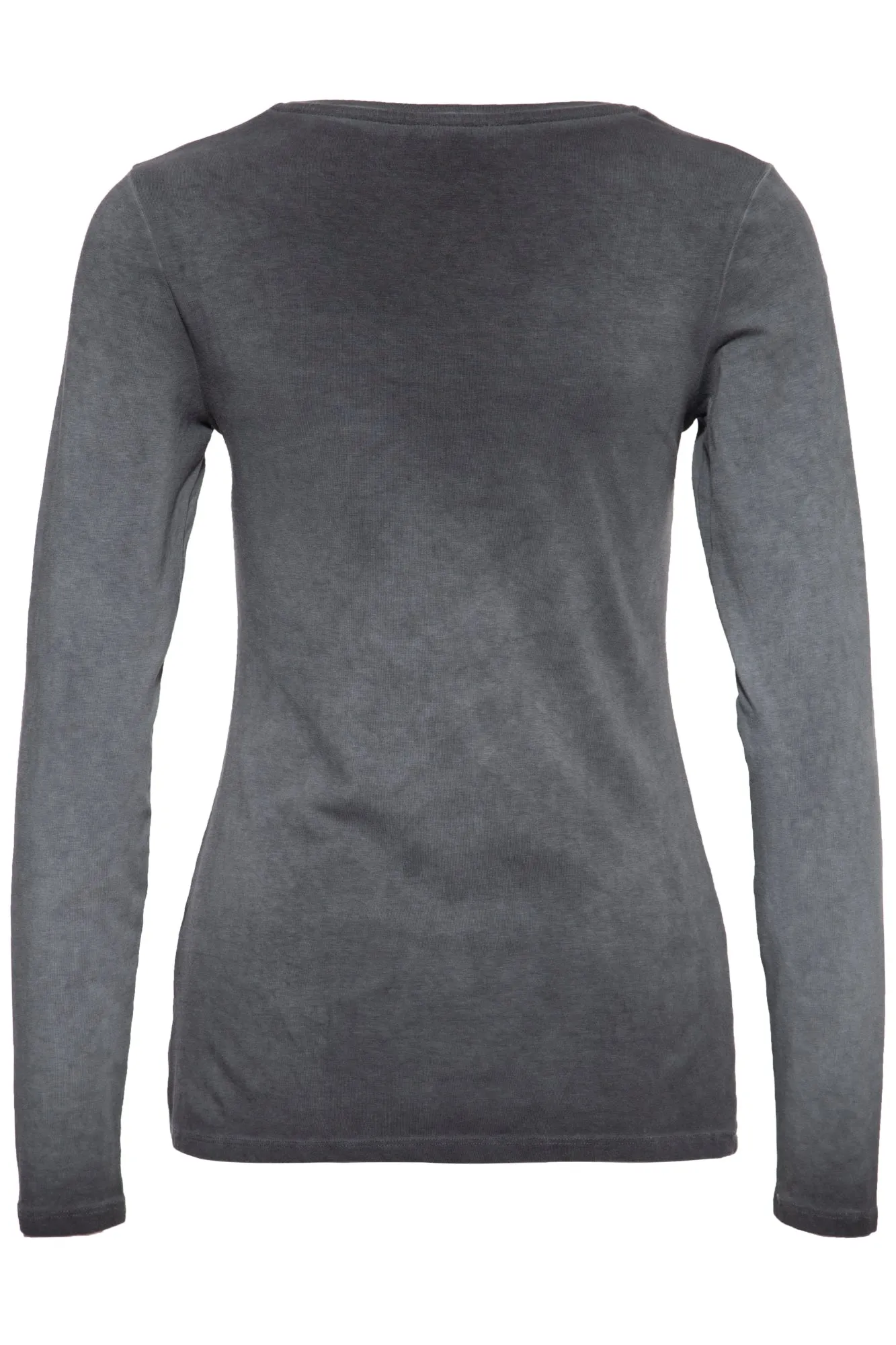 Slim Fit Longsleeve mit Retro-Print und Oilwash-Effekt «Velden Village 2020»