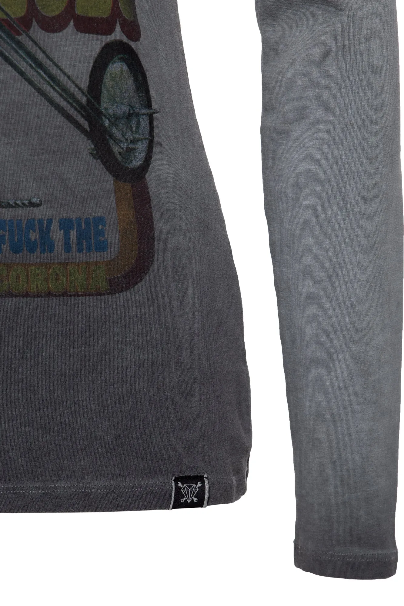 Slim Fit Longsleeve mit Retro-Print und Oilwash-Effekt «Velden Village 2020»