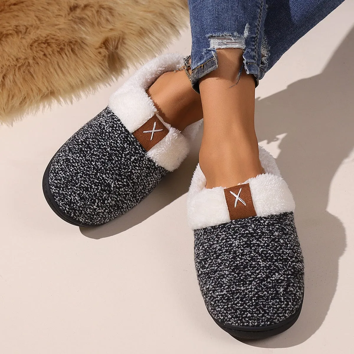 Slip-on Plush Slippers