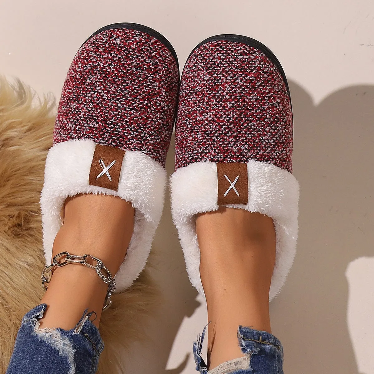 Slip-on Plush Slippers