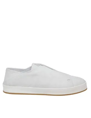 Slip On Sneakers In White Suede