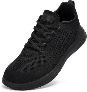 Slow Man Wide Toe Box Shoes for Men - Casual Dress Sneakers Comfortable Cushioned Business Office Non Slip Breathable Mesh Oxford Walking Shoe for Wide Feet