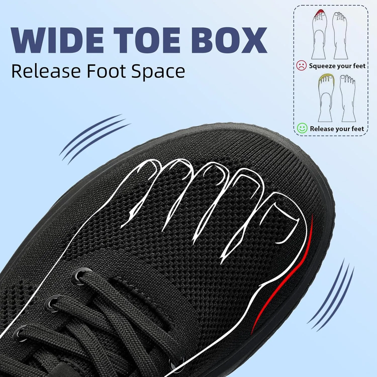 Slow Man Wide Toe Box Shoes for Men - Casual Dress Sneakers Comfortable Cushioned Business Office Non Slip Breathable Mesh Oxford Walking Shoe for Wide Feet