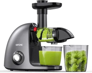 Slow Masticating Juicer Machine, SiFENE Cold Press Juicer for Fruit Vegetable, High Juice Yield Maker Extractor with Quiet Motor Anti-Clog System, Easy to Clean, Gray