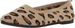 SOBEYO Ballet Flats Comfort Soft-Sole Breathable Sweater Fabric Lightweight Round Toe Shoes