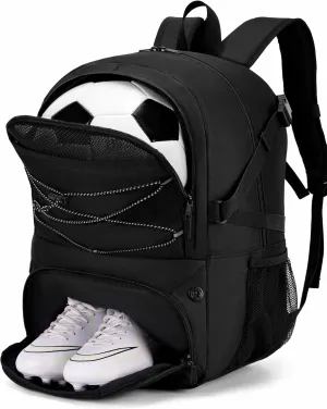 Soccer Backpack with Ball Holder &Soccer bag With Shoe Compartment, Water-Resistant Sports Bag for Soccer, Basketball, Football, Volleyball