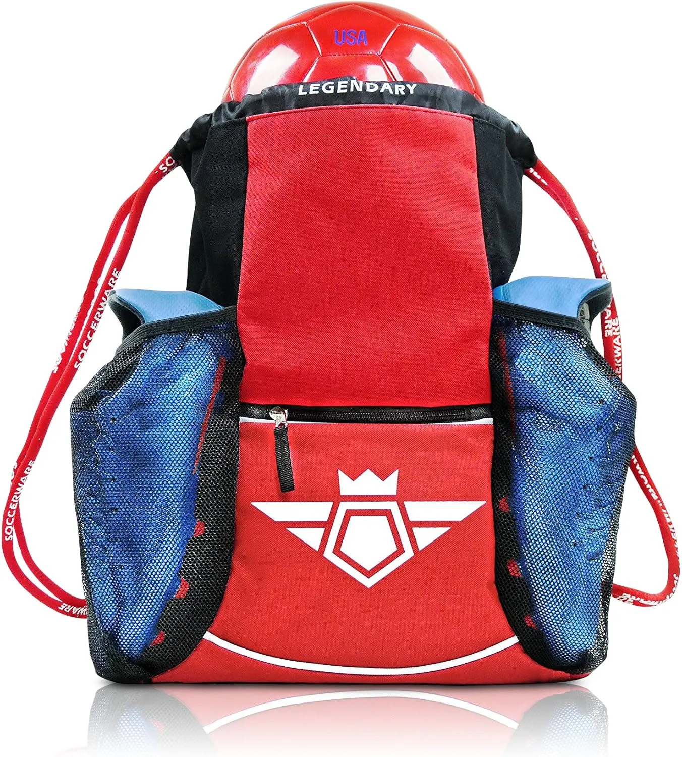 Soccer Bag Backpack - Youth & Kids, Organize Sports Gym Equipment - Boys Girls