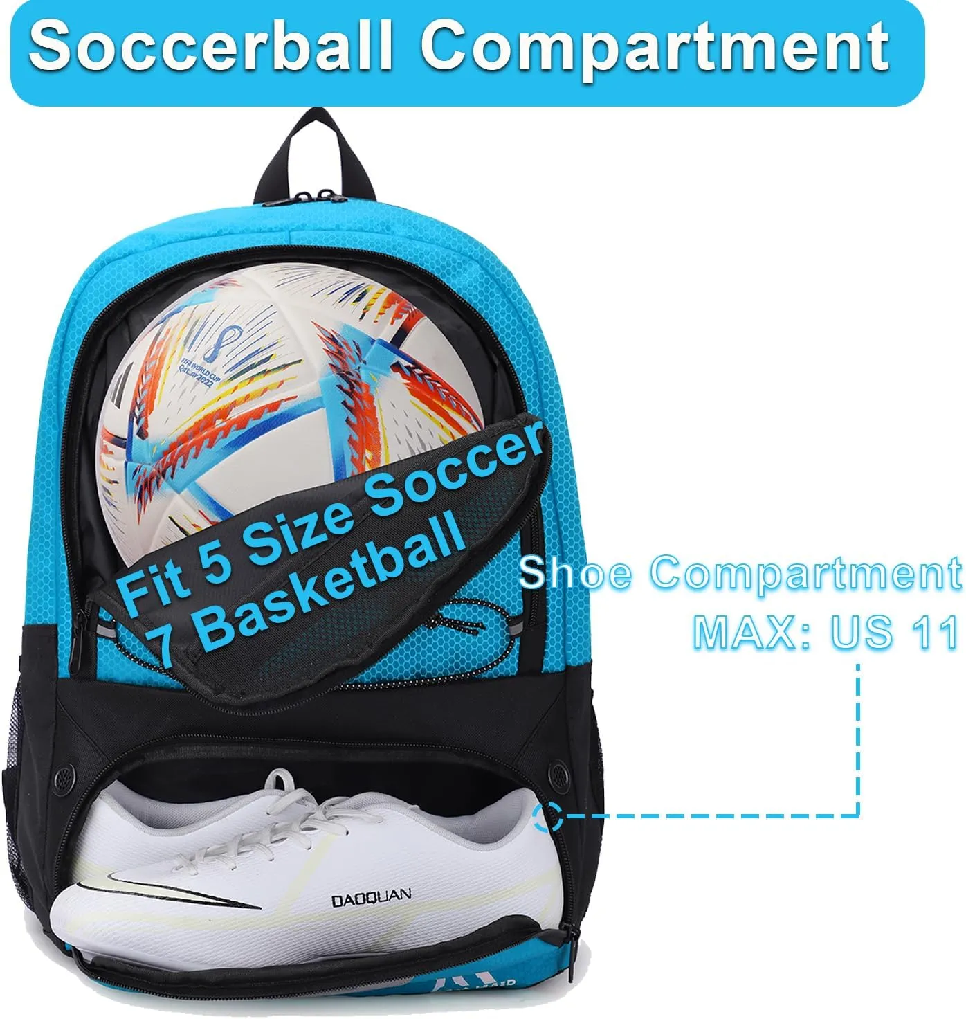 Soccer Bag-Soccer Backpack&Backpack for&Football Volleyball& Basketball,with Ball Compartment and Training Package