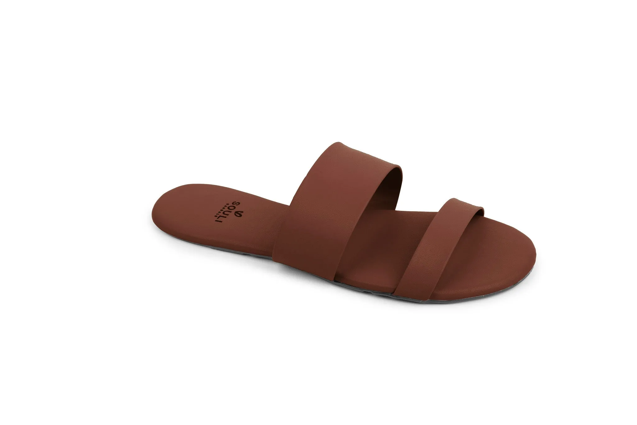 Souli Slides w/ Case │ Thin Sole  │ Vegan Leather Footbed w/ Leather Straps