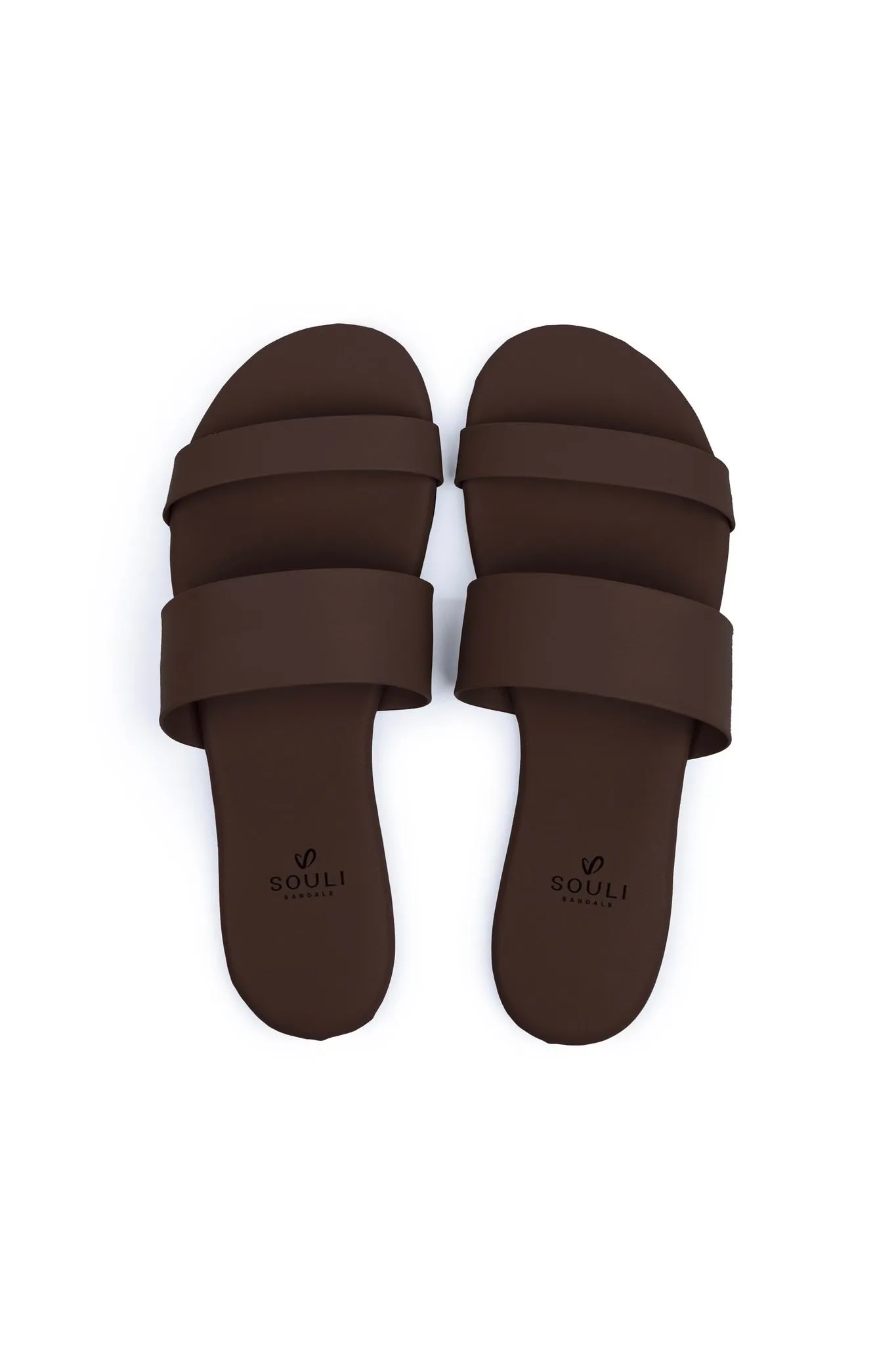 Souli Slides w/ Case │ Thin Sole  │ Vegan Leather Footbed w/ Leather Straps