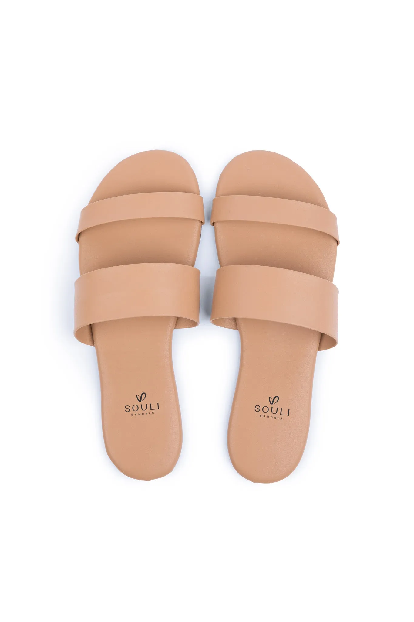 Souli Slides w/ Case │ Thin Sole  │ Vegan Leather Footbed w/ Leather Straps