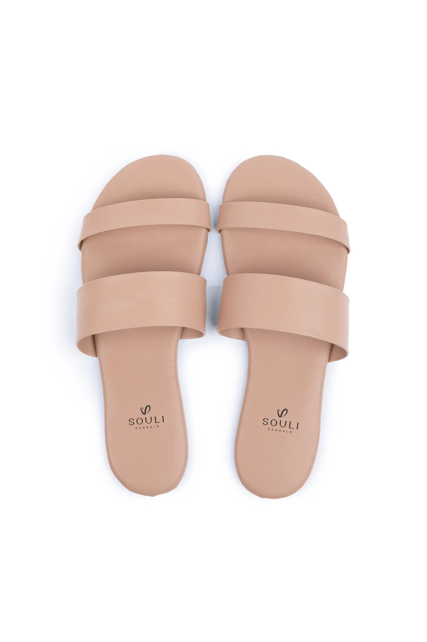 Souli Slides w/ Case │ Thin Sole  │ Vegan Leather Footbed w/ Leather Straps