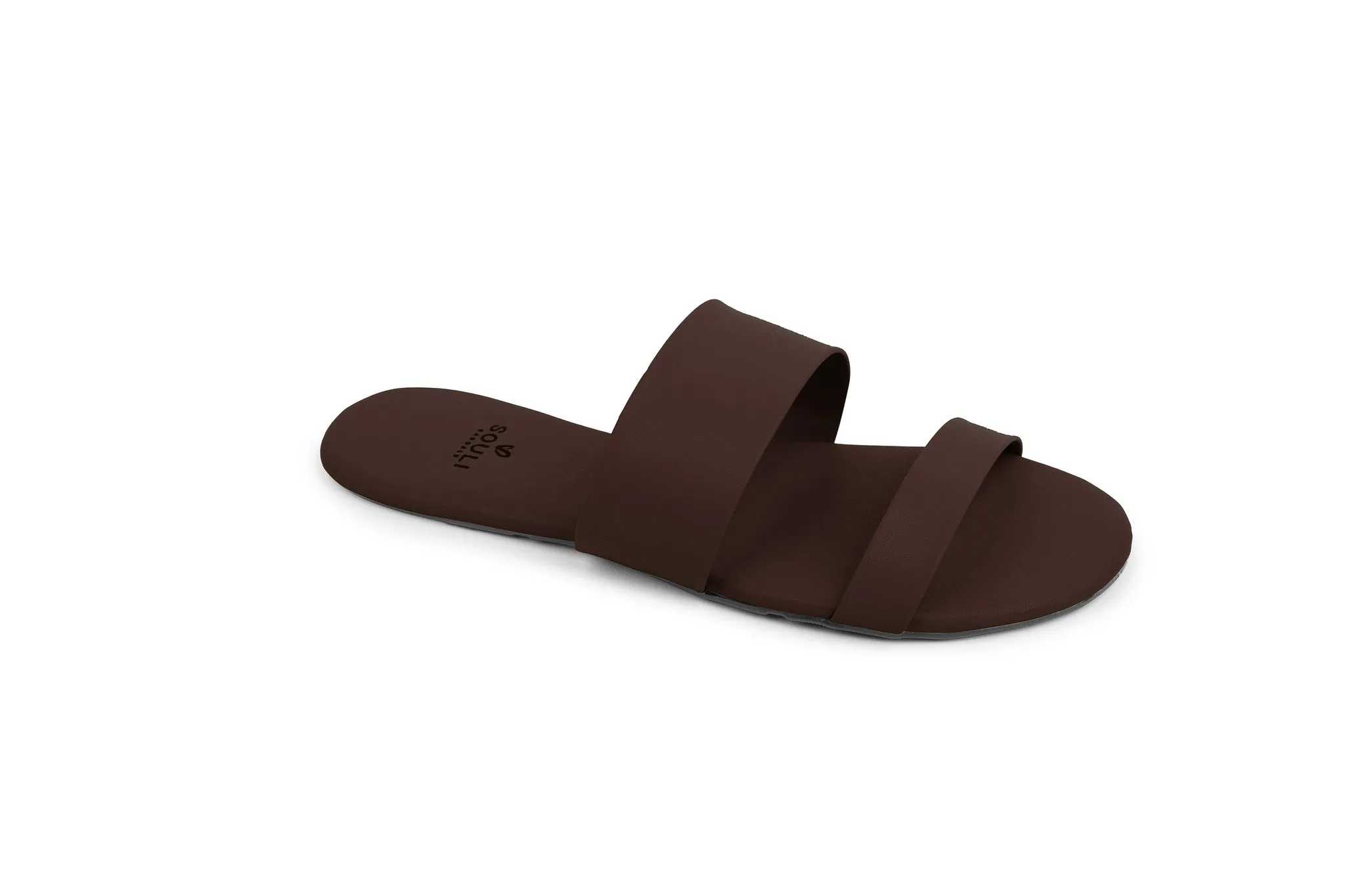Souli Slides w/ Case │ Thin Sole  │ Vegan Leather Footbed w/ Leather Straps