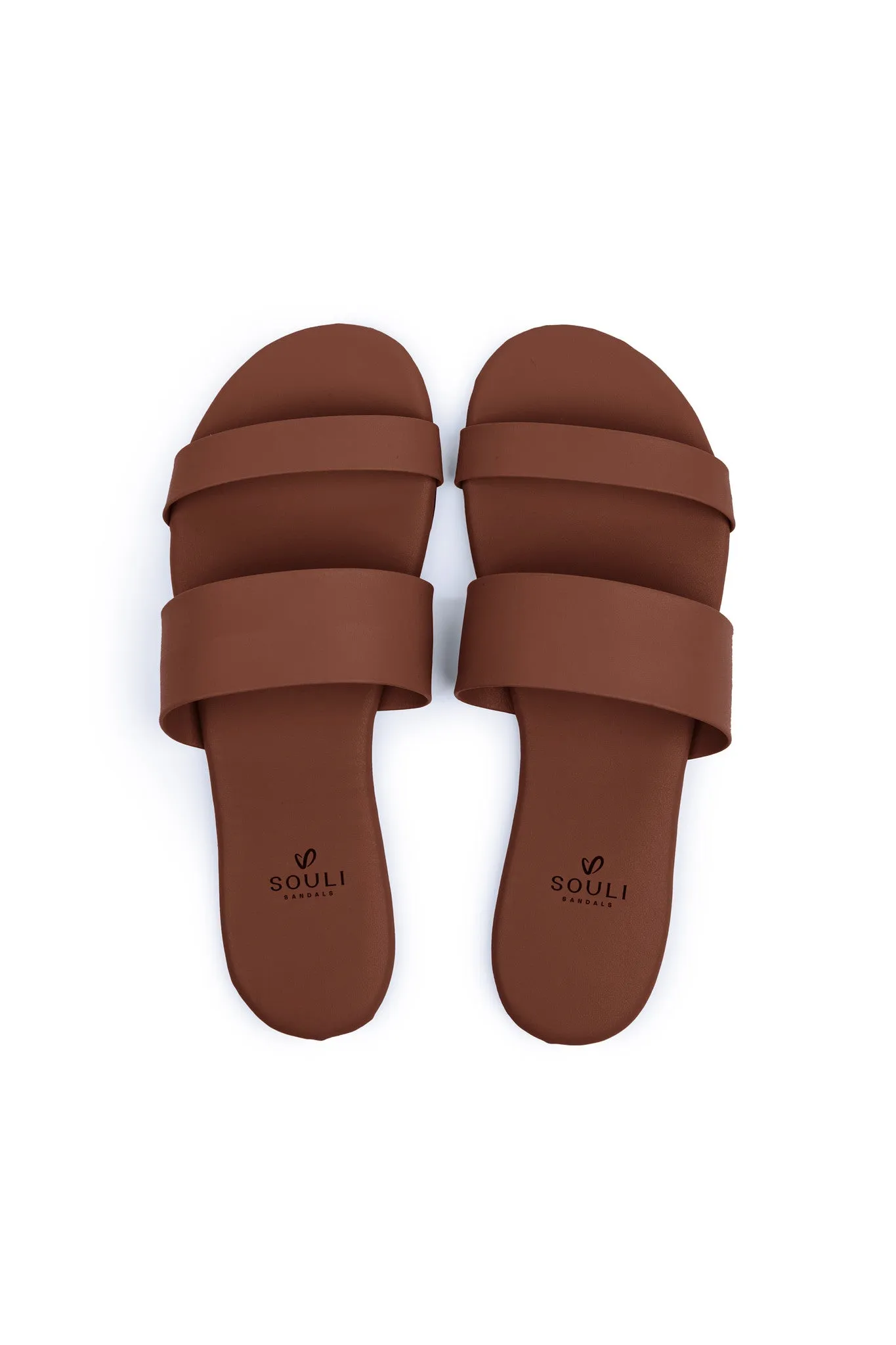 Souli Slides w/ Case │ Thin Sole  │ Vegan Leather Footbed w/ Leather Straps