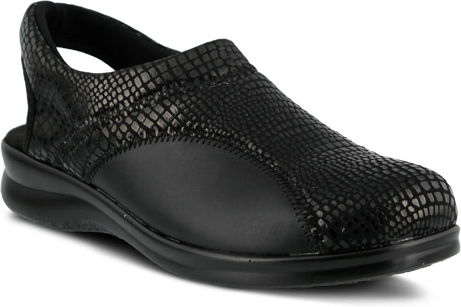 Spring Step Flexus Flexia Leather Clogs for Women - European Slingback Round Toe Slip-On Shoes - Ladies Casual Platform Clog for Work