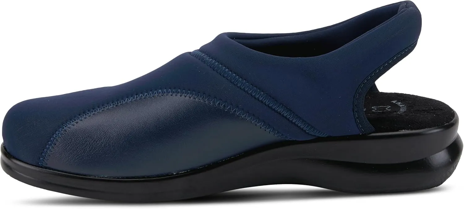 Spring Step Flexus Flexia Leather Clogs for Women - European Slingback Round Toe Slip-On Shoes - Ladies Casual Platform Clog for Work