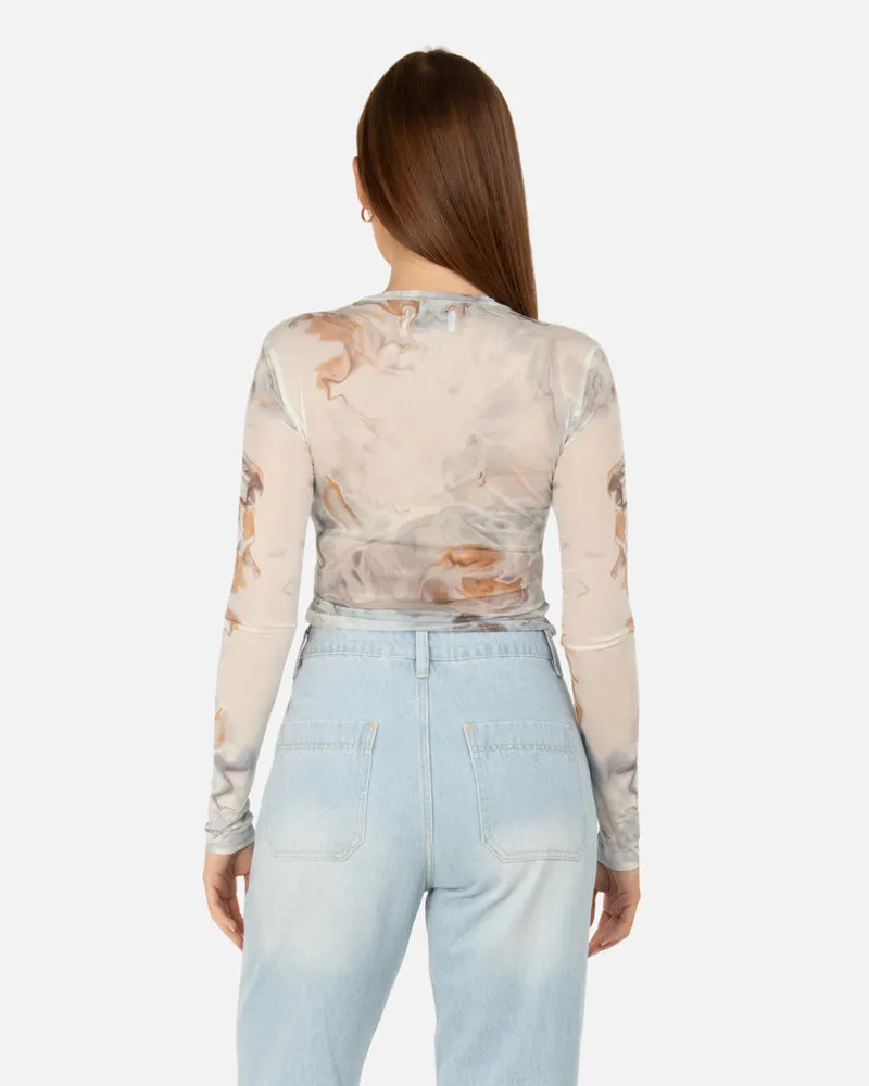 SSS REALISM ALLURE MESH LONG SLEEVE TOP CALCATTA