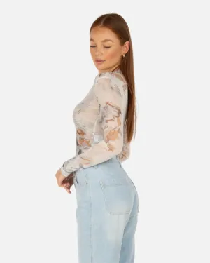 SSS REALISM ALLURE MESH LONG SLEEVE TOP CALCATTA