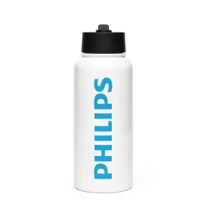Stainless steel water bottle with a straw lid