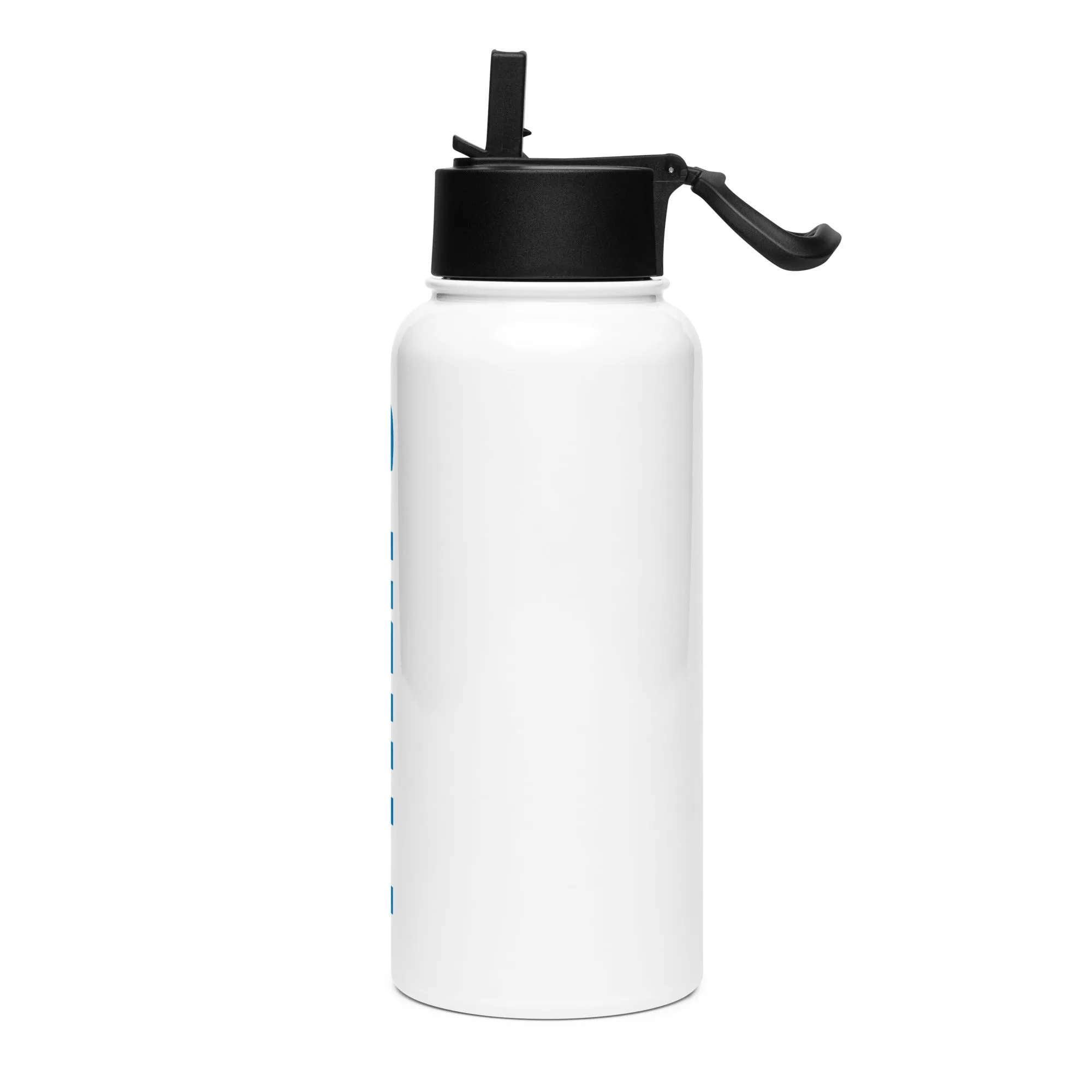 Stainless steel water bottle with a straw lid