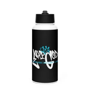 Stainless steel water bottle with a straw lid