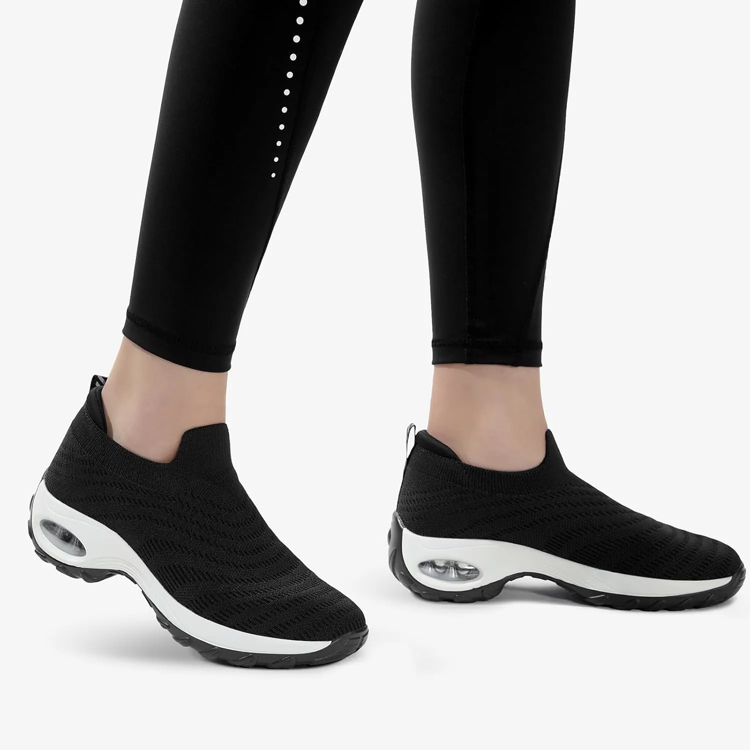 STQ Walking Shoes for Women Slip On Shoes with Arch Support Lightweight Air Cushioned Sock Sneakers