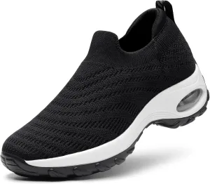 STQ Walking Shoes for Women Slip On Shoes with Arch Support Lightweight Air Cushioned Sock Sneakers