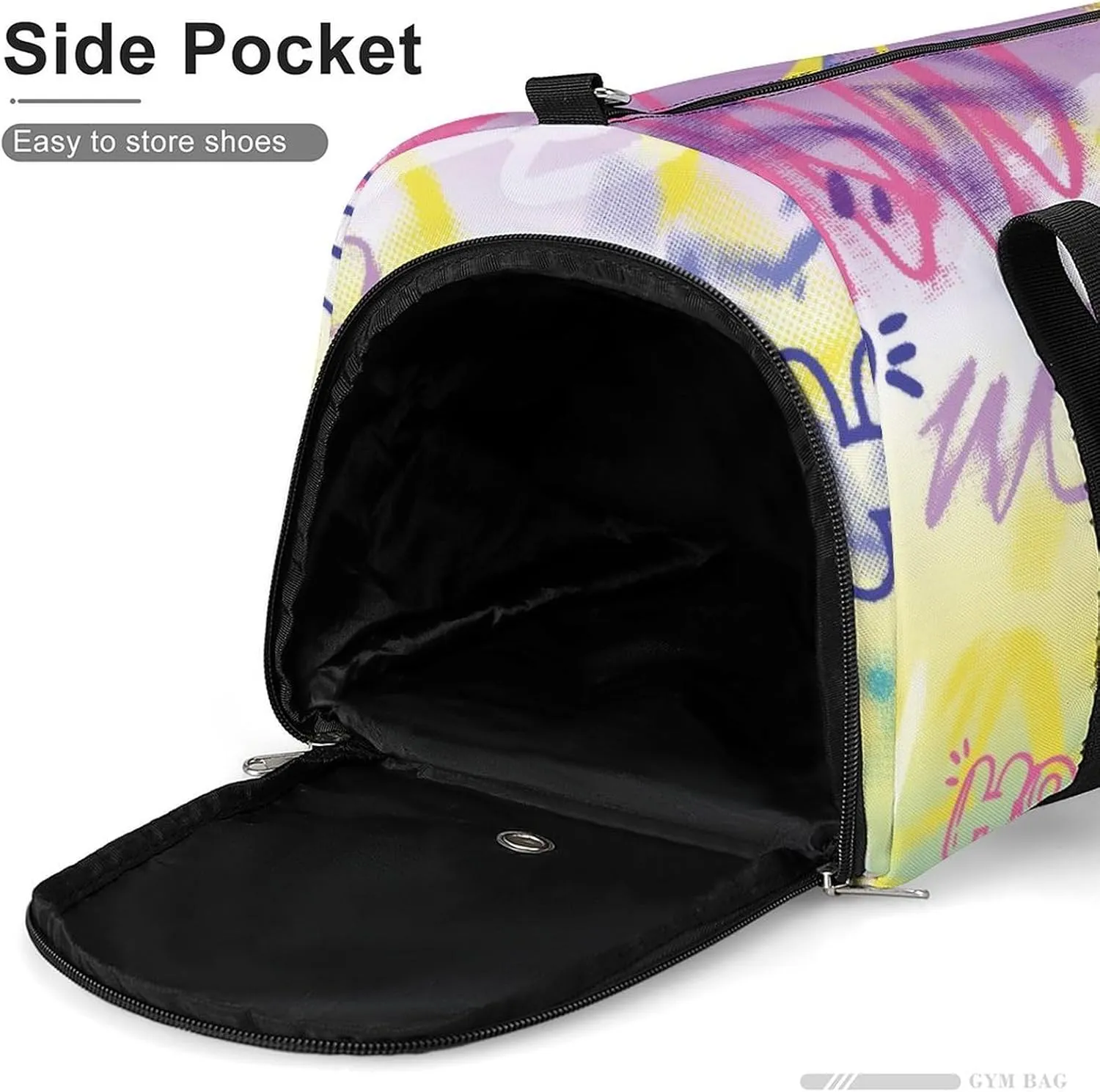 Street Art Graffiti Urban Style Fitness Large Gym Bag for Unisex with Shoe Compartment & Wet Pocket