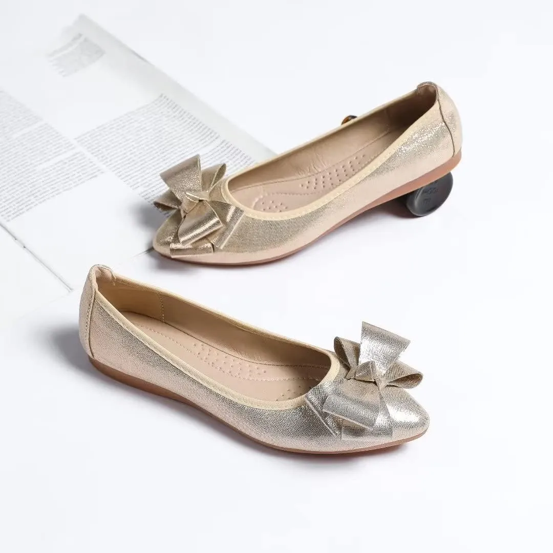 Stunner Womens Foldable Pointed Toe Ballet Flats Rhinestone Loafers Fashion Flats