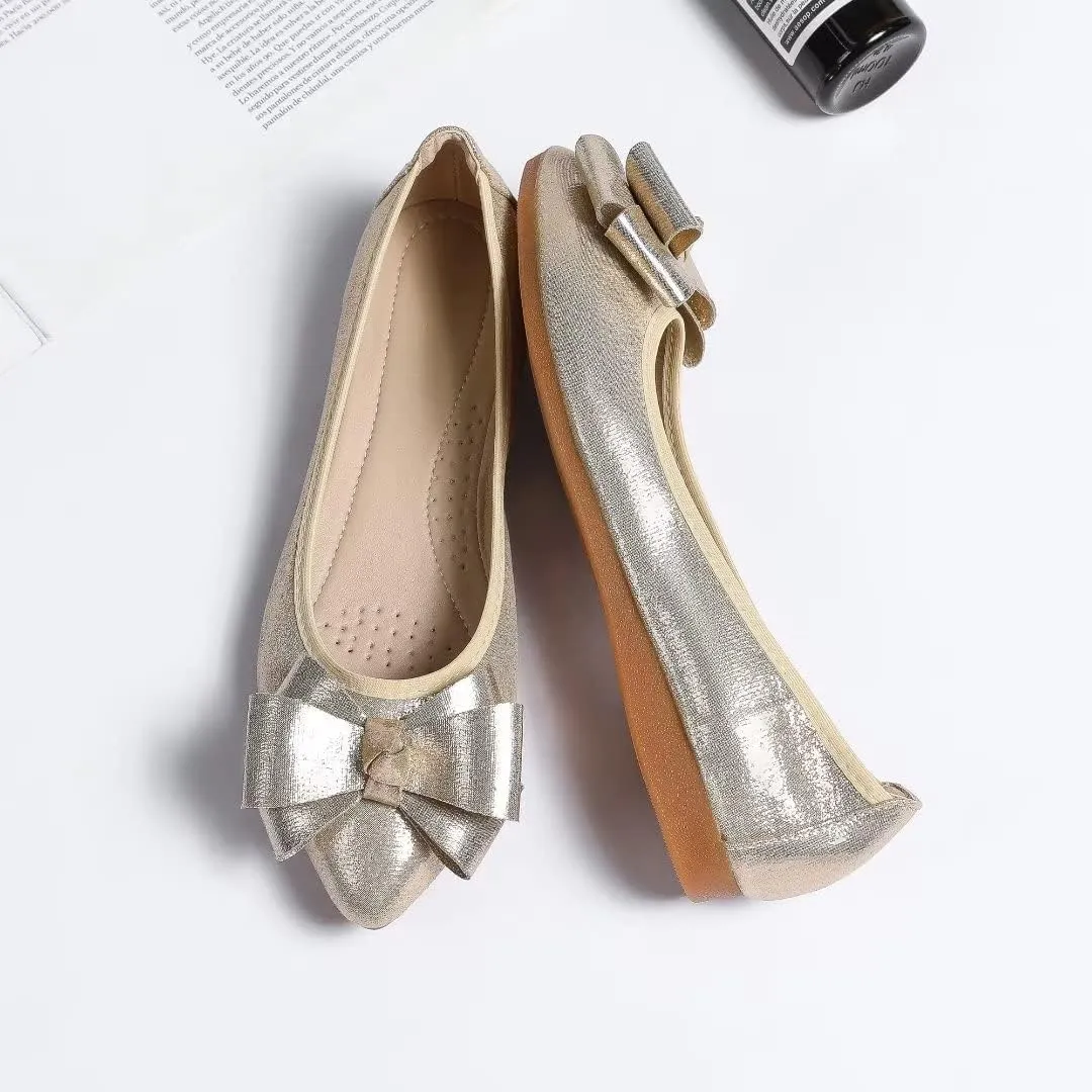 Stunner Womens Foldable Pointed Toe Ballet Flats Rhinestone Loafers Fashion Flats