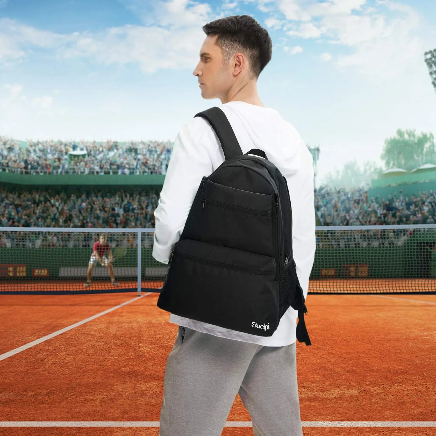 Sucipi Tennis Bag Professional Tennis Backpack for Men and Women Racket Bags Holds 2 Rackets with Ventilated Shoe Compartment