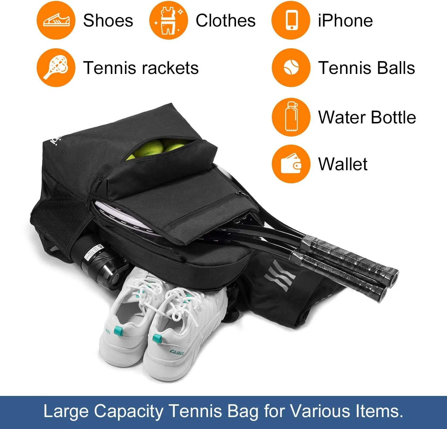 Sucipi Tennis Bag Professional Tennis Backpack for Men and Women Racket Bags Holds 2 Rackets with Ventilated Shoe Compartment